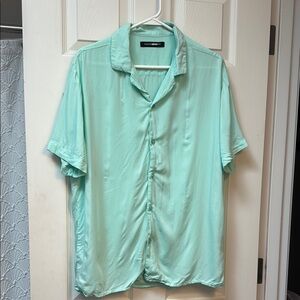 Fashion Nova Green Casual Button Down Shirt